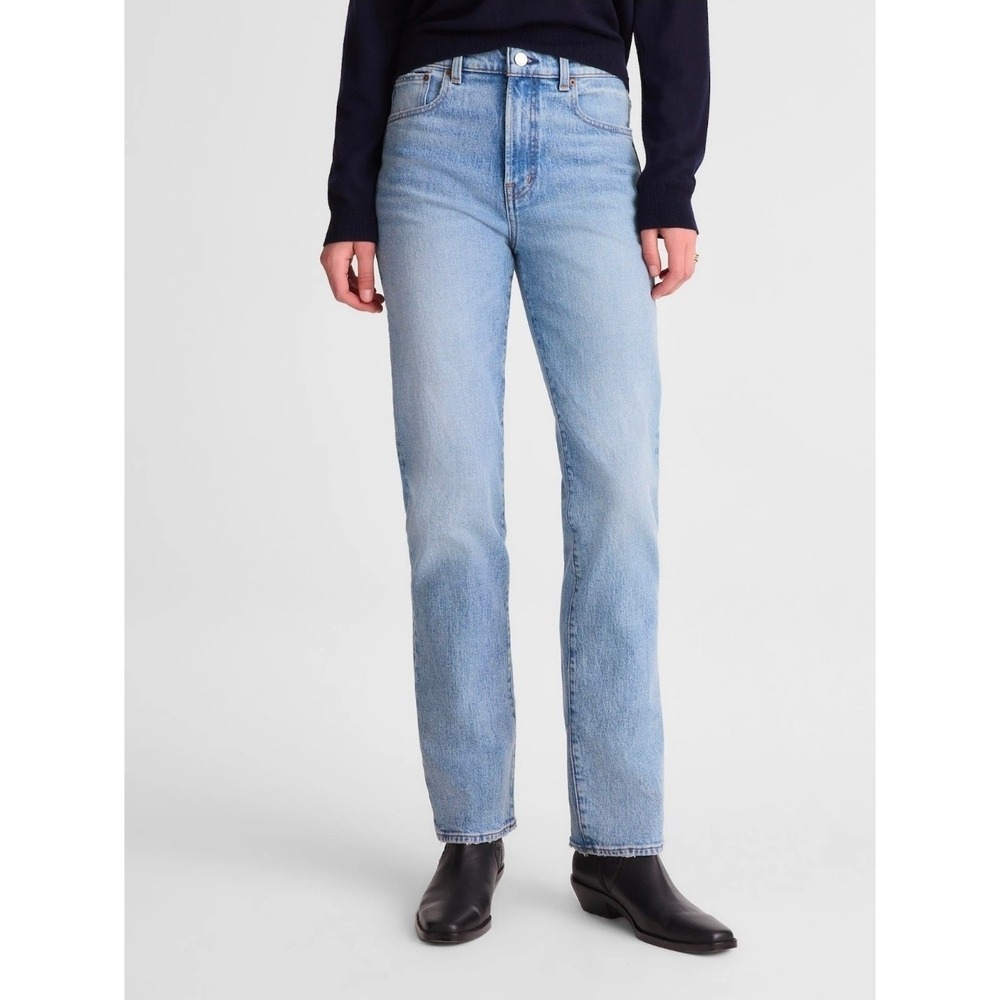 Madewell Jeans Womens Size 30 Tall Longline Straight Magic Pockets Raebrook Wash